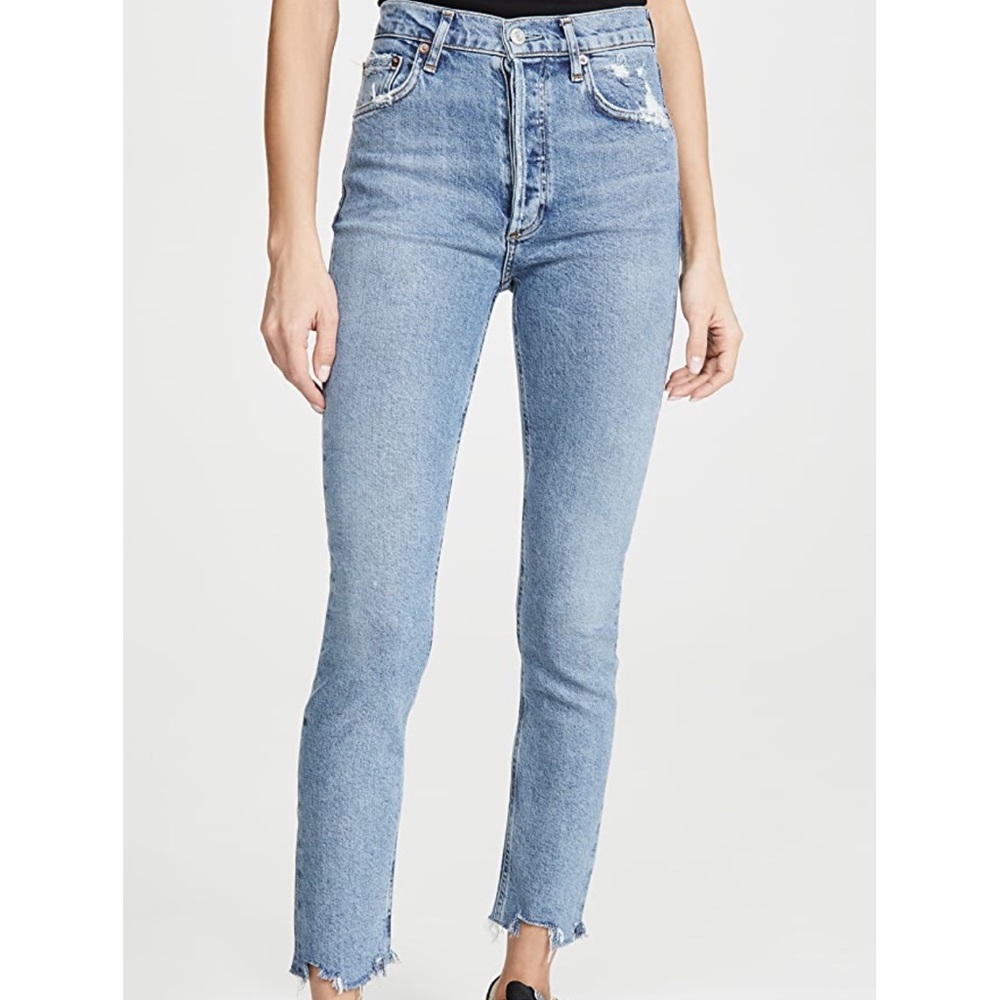 Agolde - Nico High Rise Raw Edge Skinny Jeans